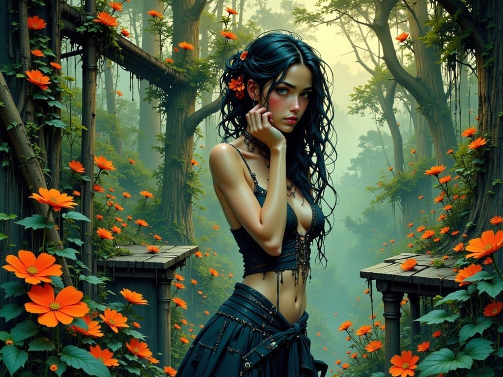 Woman in Toxic Secret Garden Concept Art