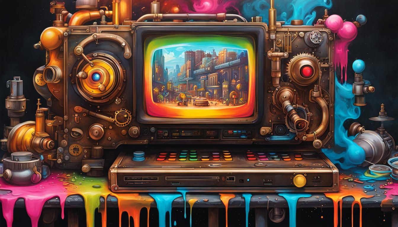 Steampunk Nintendo Graffiti Art by Artificers