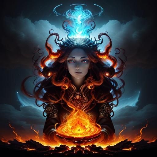 Mysterious Fire Goddess in Fiery Cloud Kingdom