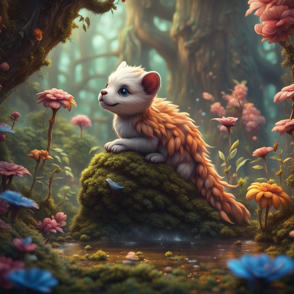 Cute Animal in Detailed Matte Painting Style