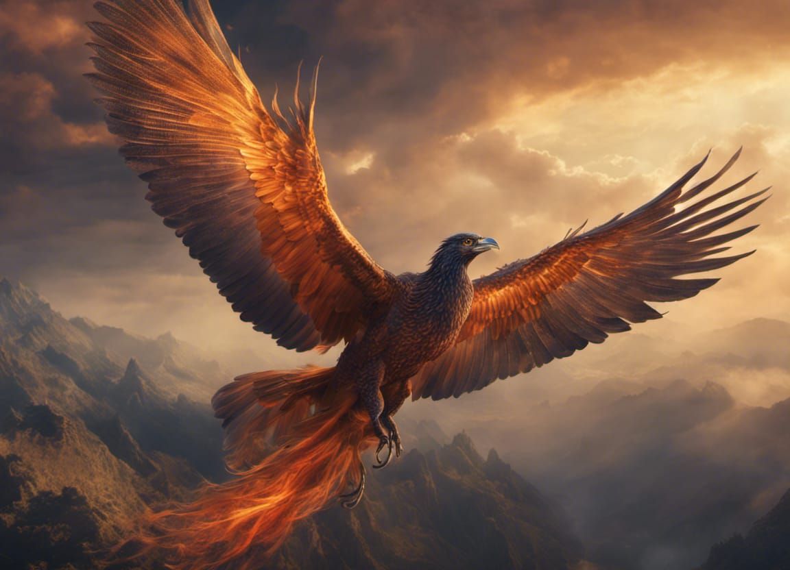 Radiant Phoenix in Flight: Fantasy Concept Art