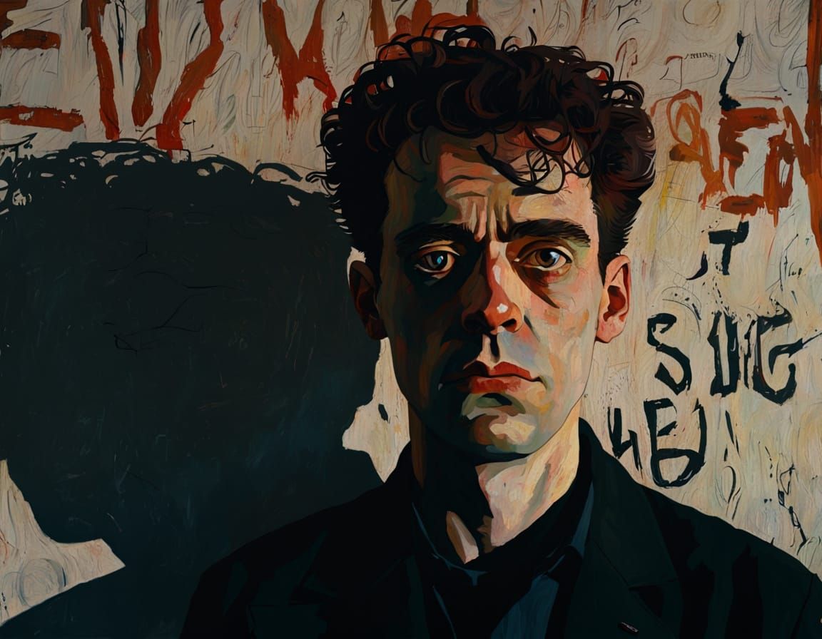 Yarvin's Intense Portrait in Egon Schiele Style