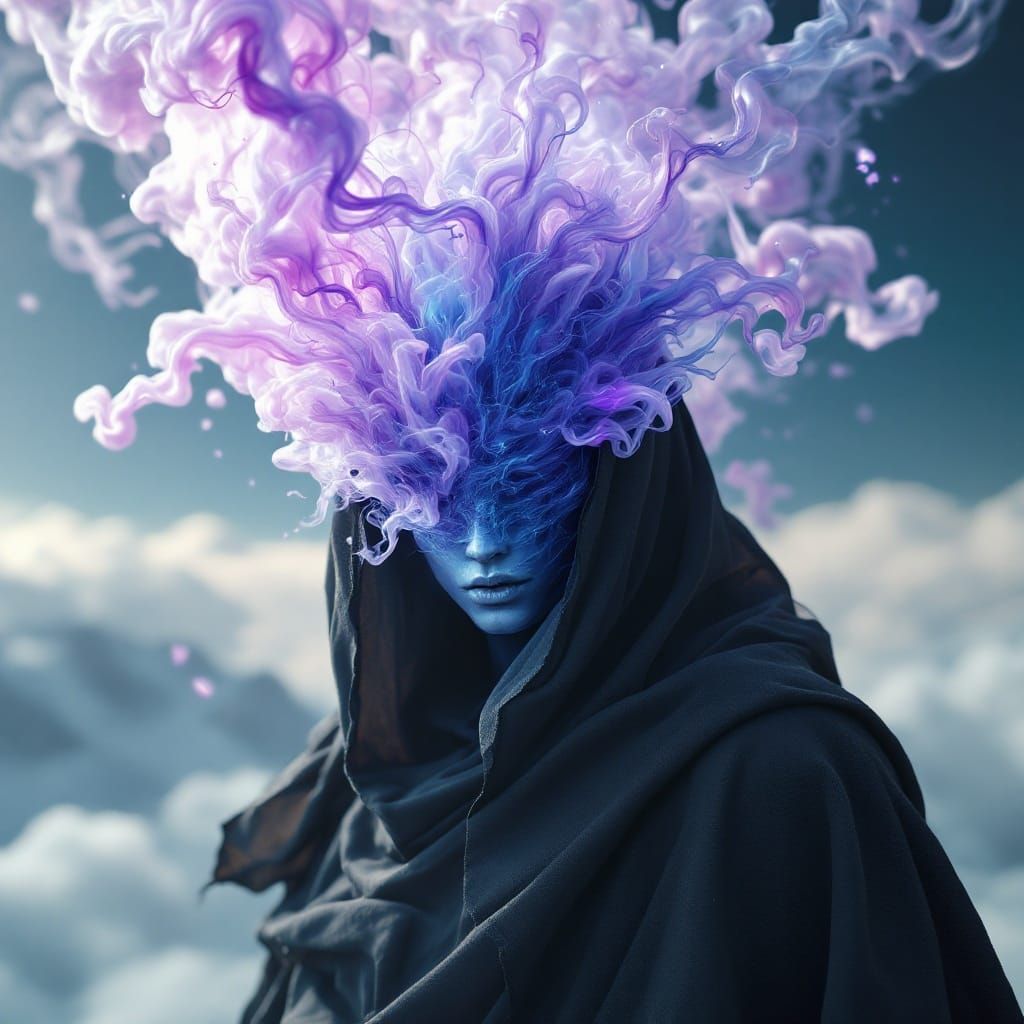 Surreal Sentinel on Exoplanet with Glass Smoke