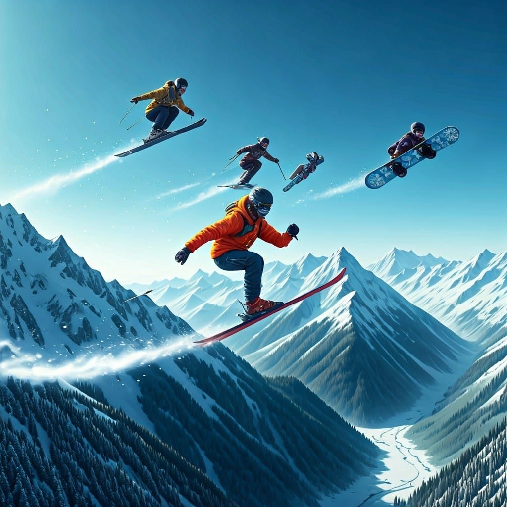 Thrilling Winter Sports Action in 3D Anime Style