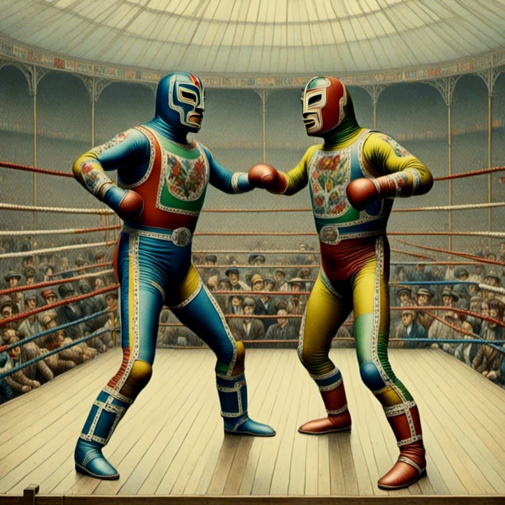 Luchadors Dressed As Robots