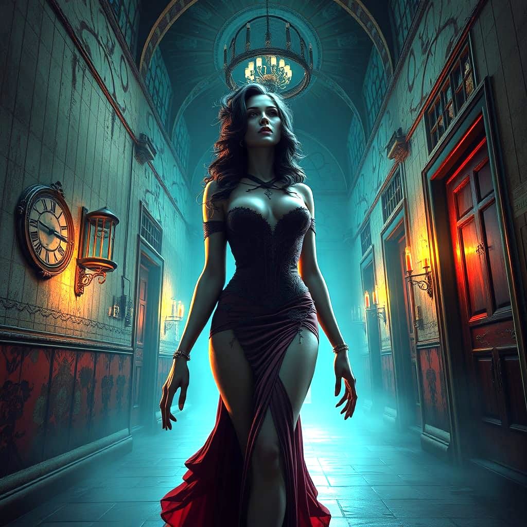 Ethereal Surrealist in a Haunted Asylum