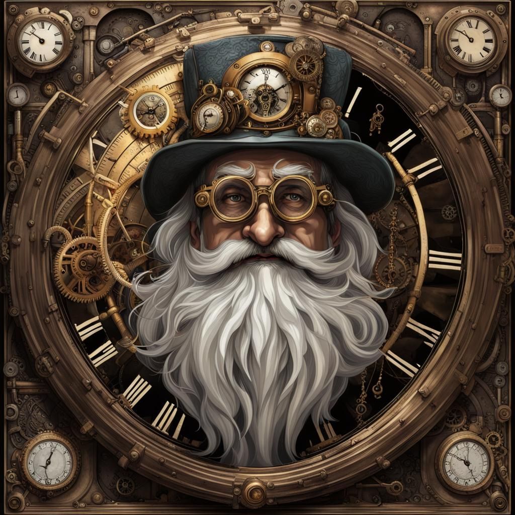 Steampunk Father Time's Midnight Countdown