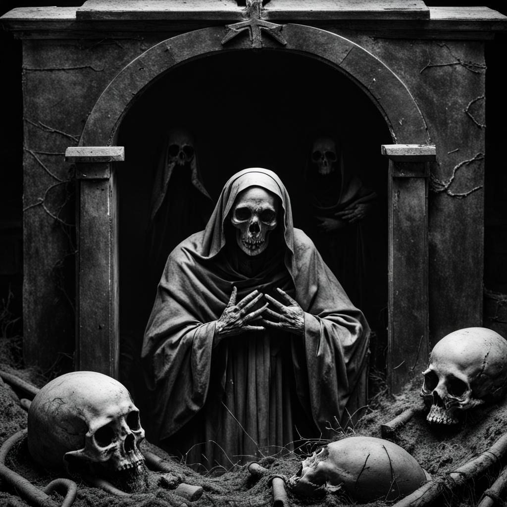 Dark Ritual Burial Scene