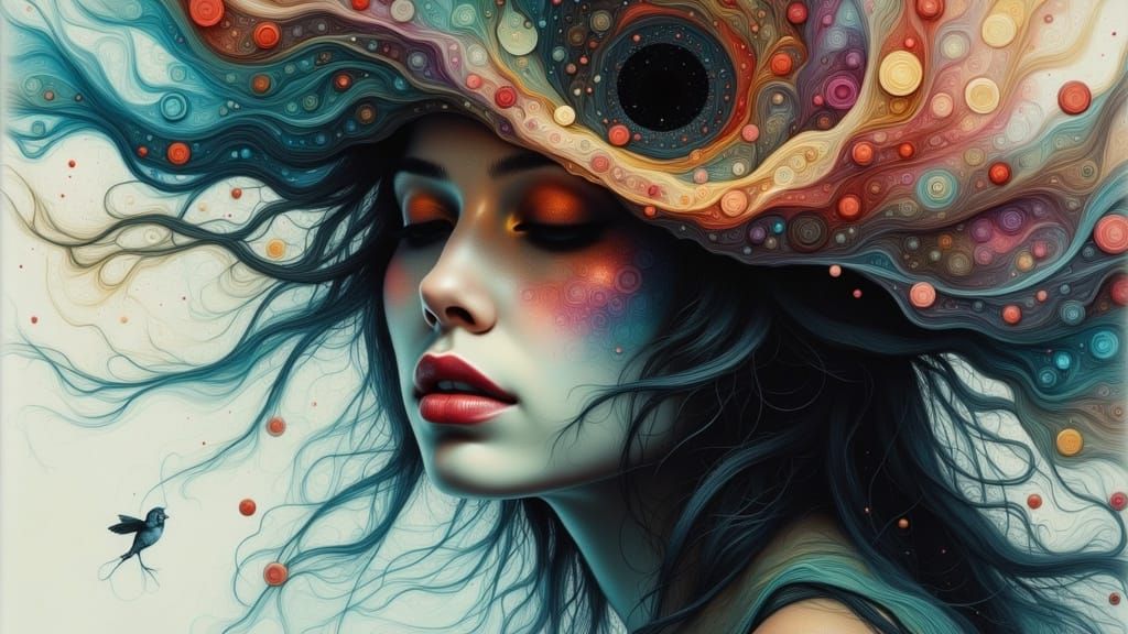 Liquid Contemplation: Surreal Optical Illusion