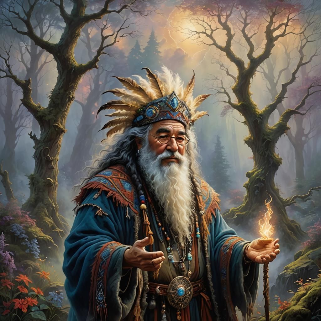 Jerry Garcia as Norse Shaman in Ethereal Fantasy Style
