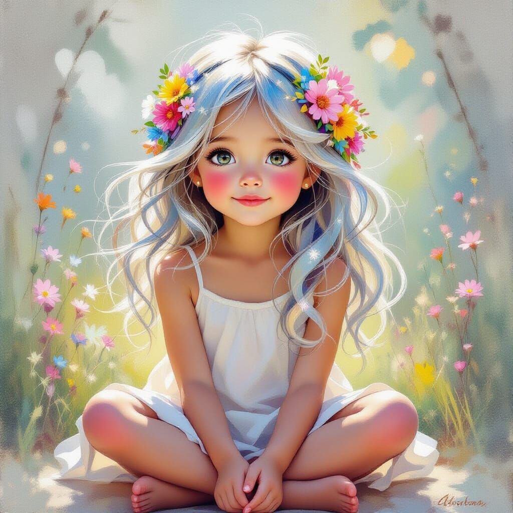 Girl with Silver Hair: Alla Prima Oil Painting