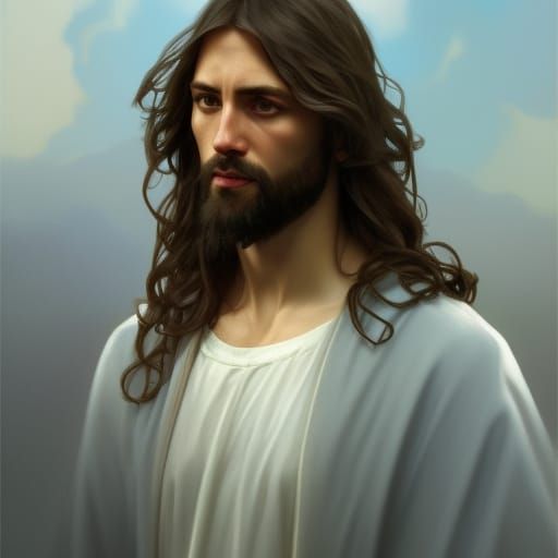 Hyperdetailed Portrait of Jesus in Dynamic Lighting