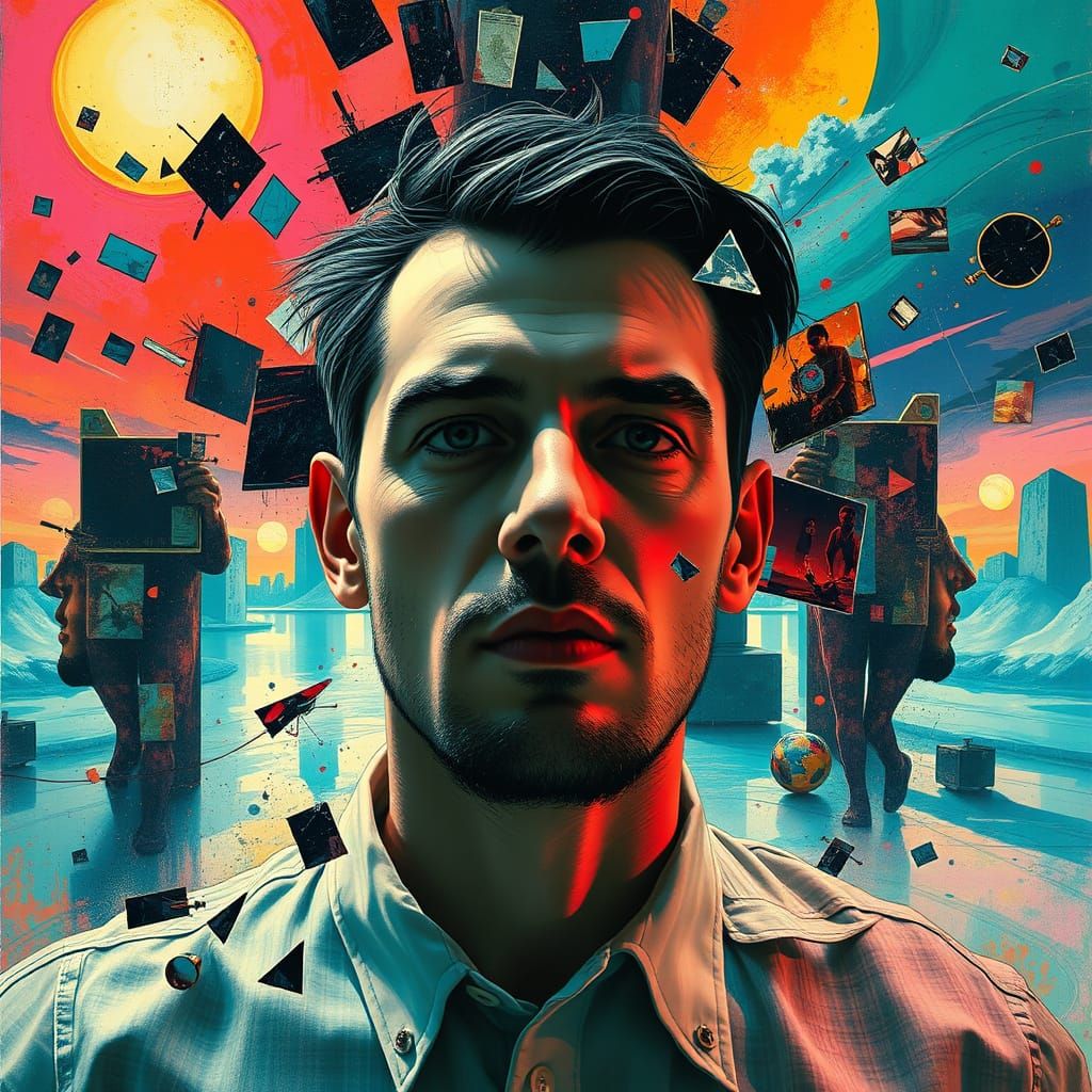 Chaotic Reflections: A Surreal Abstract Expression