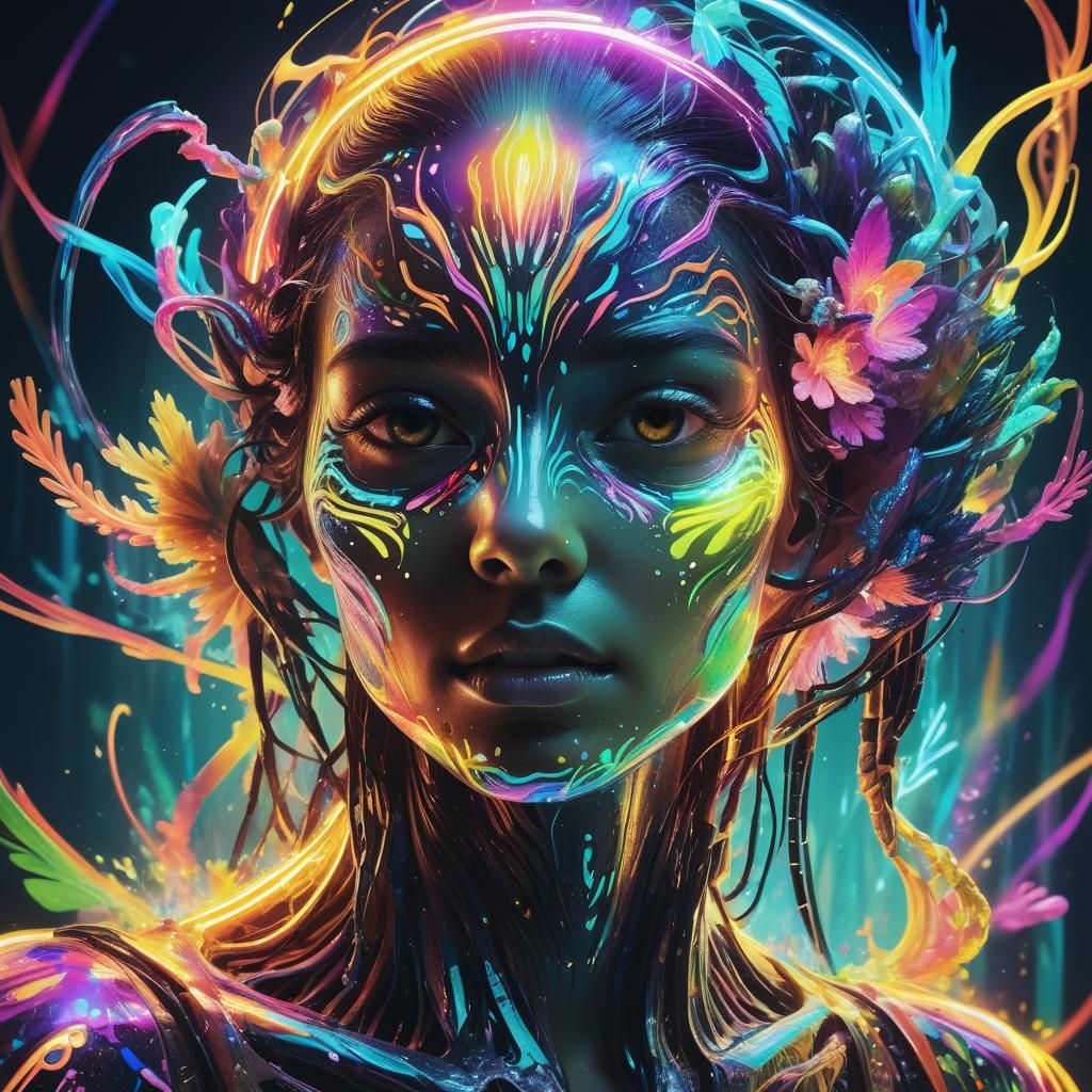 Luminous Light Creatures in Holographic Environment