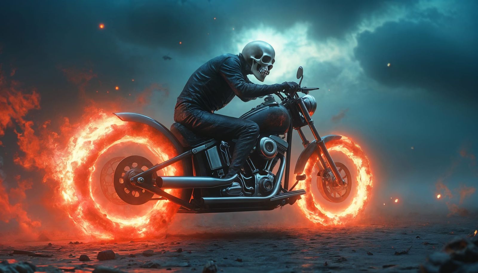Cosmic Ghost Rider as Horror Concept Art