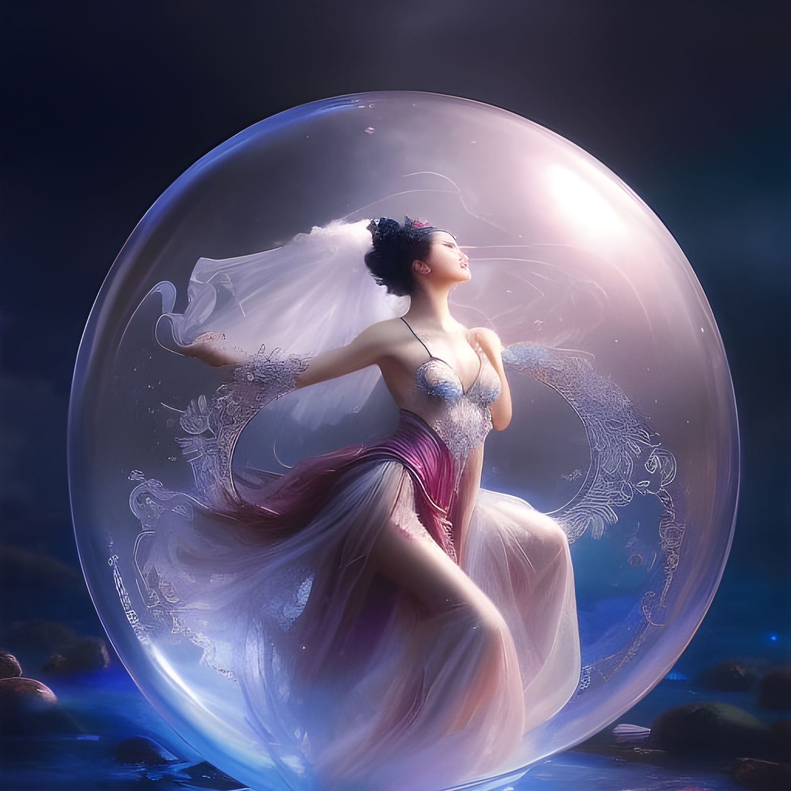 Dancer in Magical Bubble, Digital Art