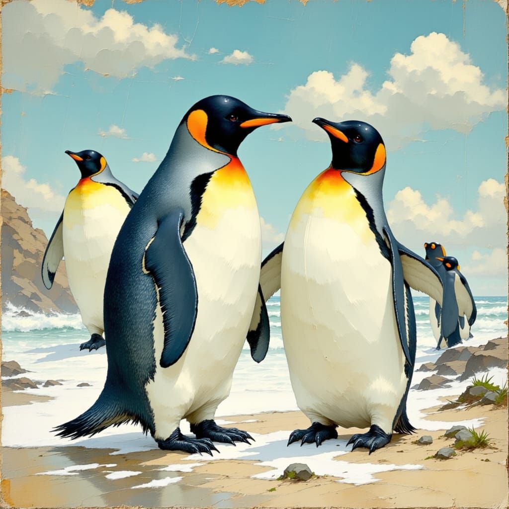 Penguin Artist Creates Penguin Masterpieces