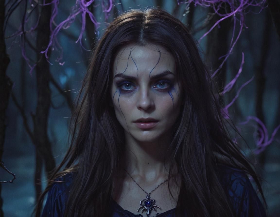 Dark Fantasy Witch Summons Shadow Creatures