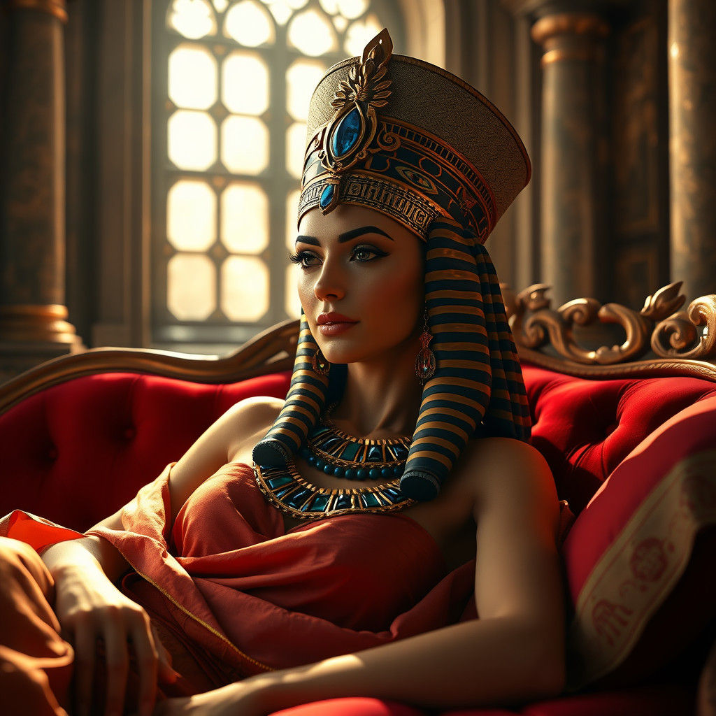 Cleopatra: Regal Egyptian Queen in Golden Light
