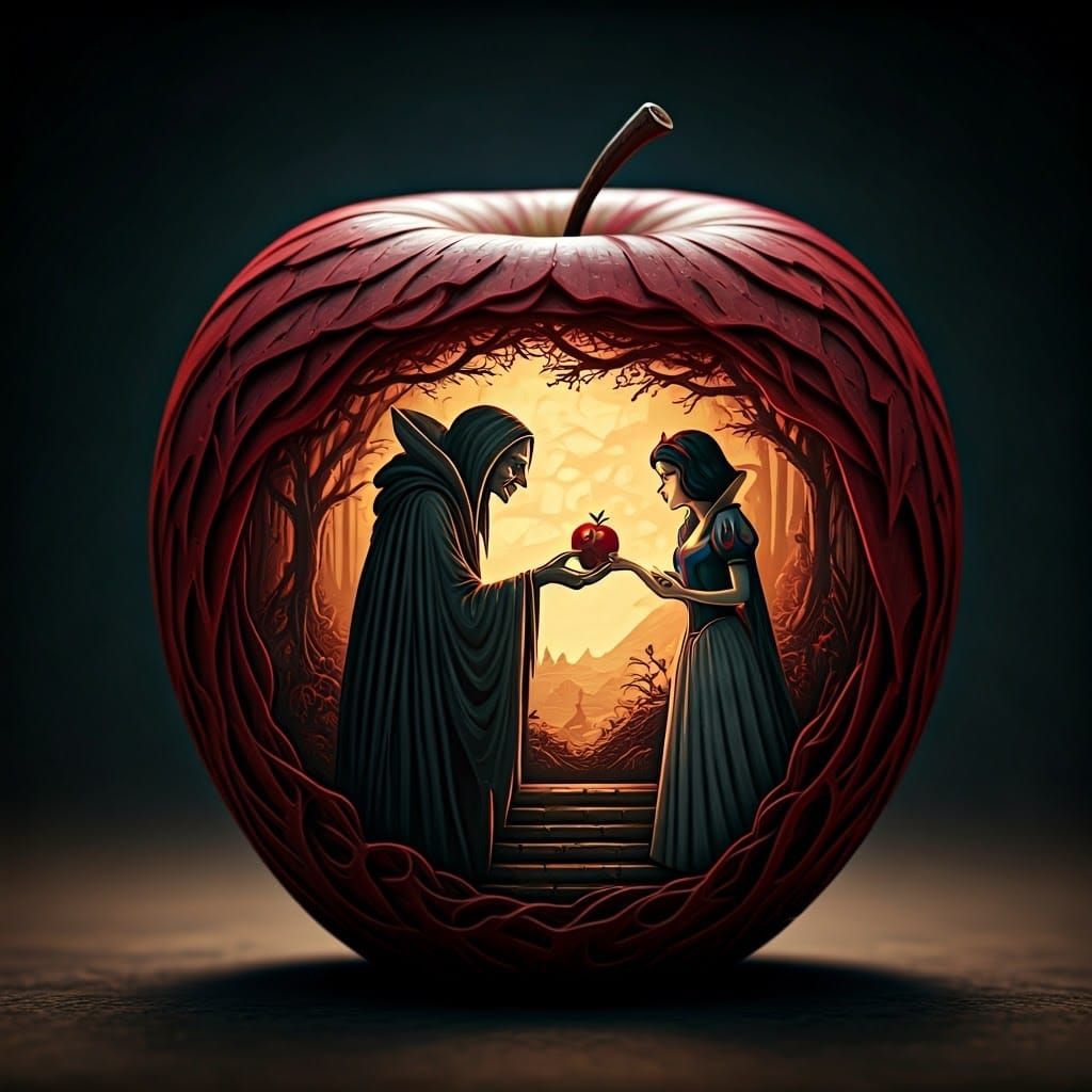 Dark Fantasy Red Apple, Snow White's Poisoned Gift