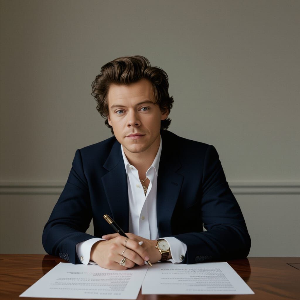 Stylized AI Portrait of Harry Styles