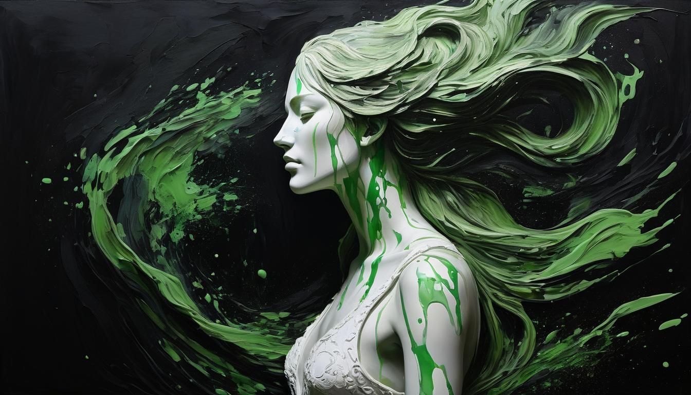 Goddess Bust in Impasto Oil Painting Style