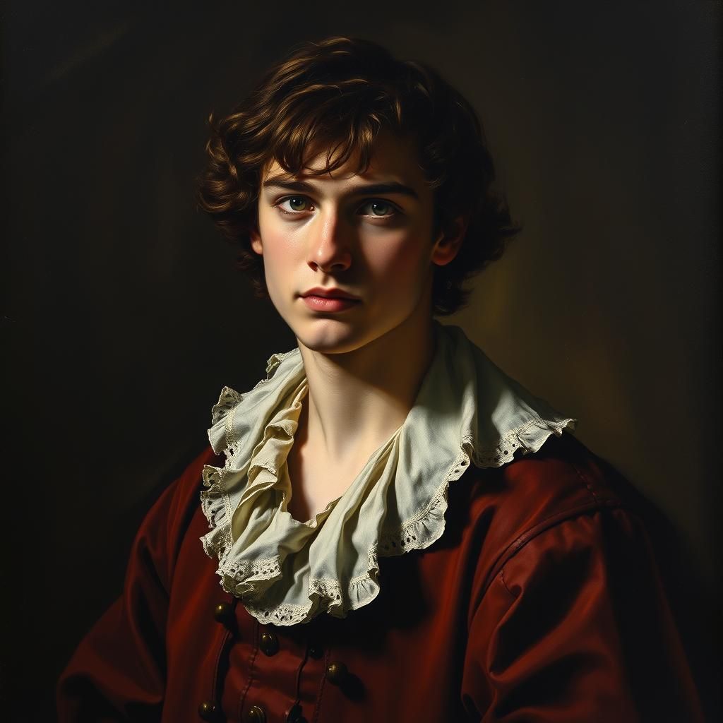 Dramatic Portrait in Baroque Style with Chiaroscuro