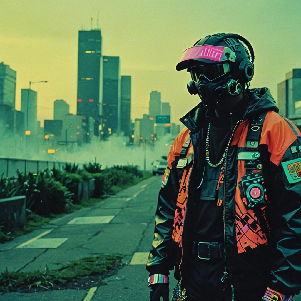 Cyberpunk Anime Hero in Dreamcore Liminal Space