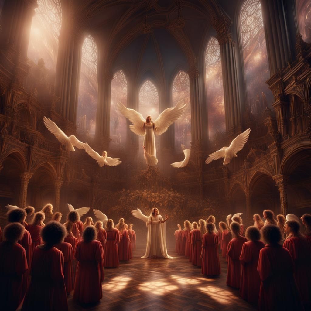 Angelic Gospel Choir in Epic Digital Painting