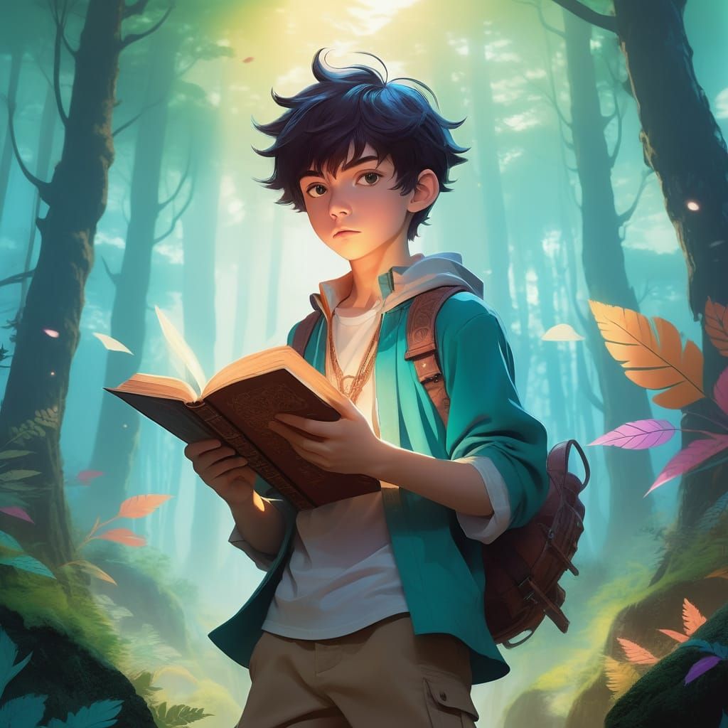 Fantasy Anime Art in Vibrant Colors with Dynamic Pose