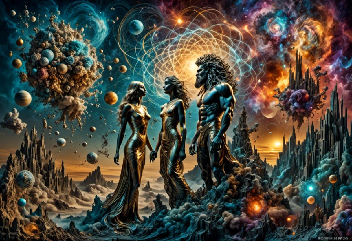 Dystopian Dreamcore Couple in Surrealist Style