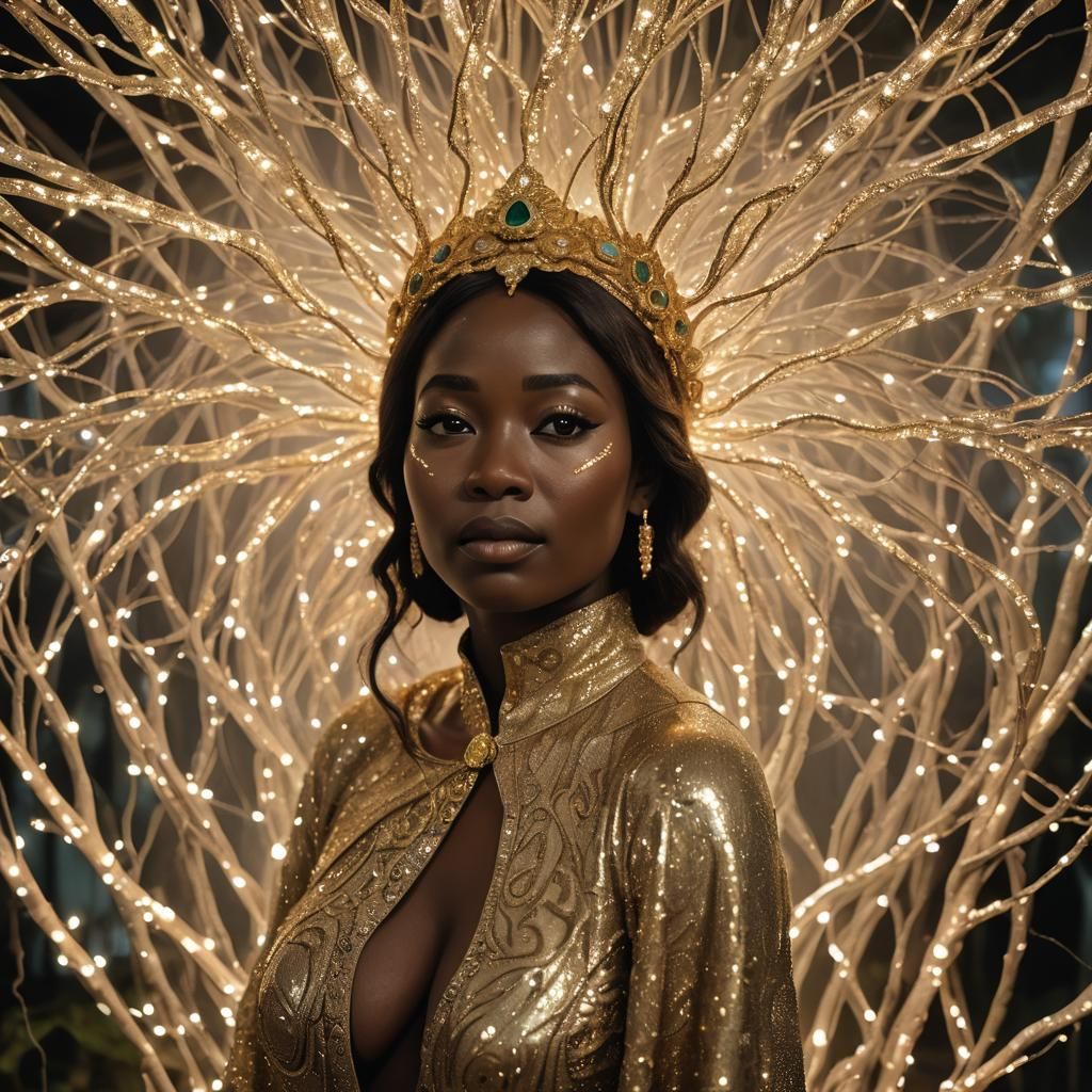 Cubist Pinup Lit by Firelight