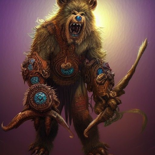 Bugbear God in Hyperdetailed Fantasy Art