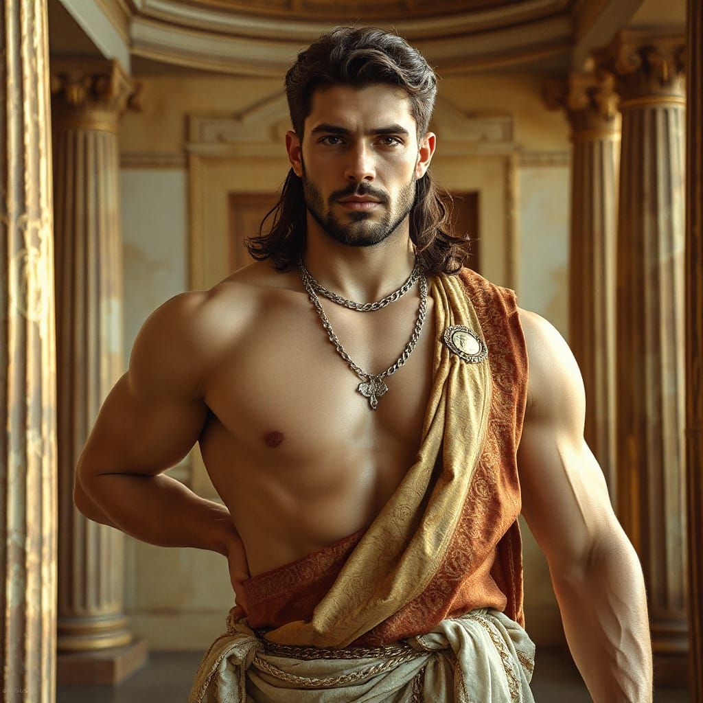 Neoclassical Hero in Golden Light