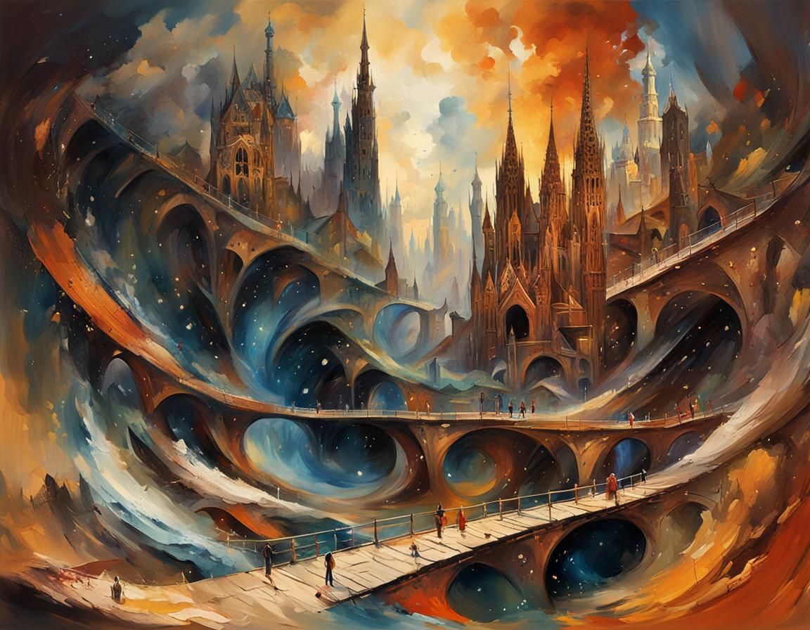 Abstract Painting with Occult Elements in Acrylic