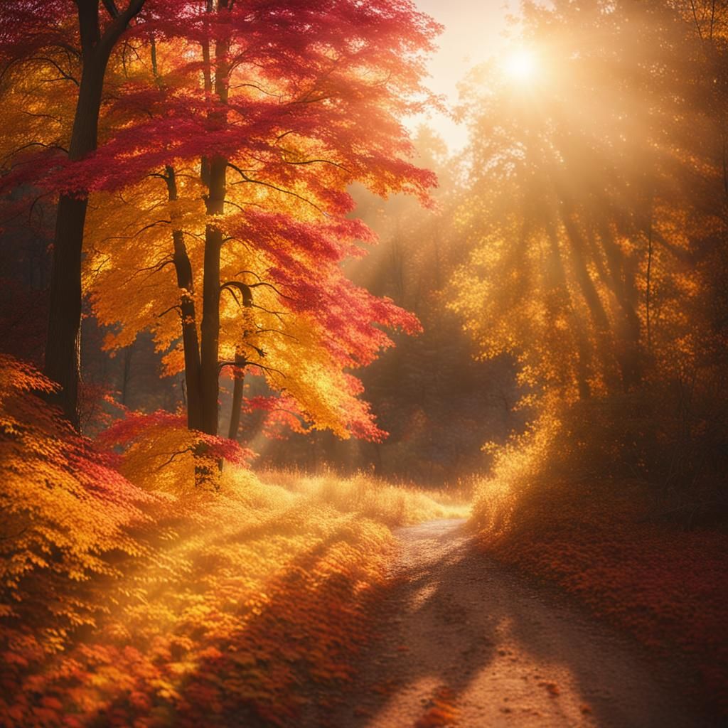 Serene Autumn Landscape in Cinematic Style