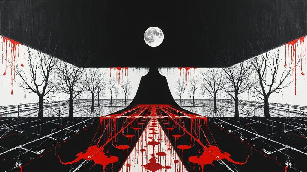 Modern Social Critique Art with Stark Contrast