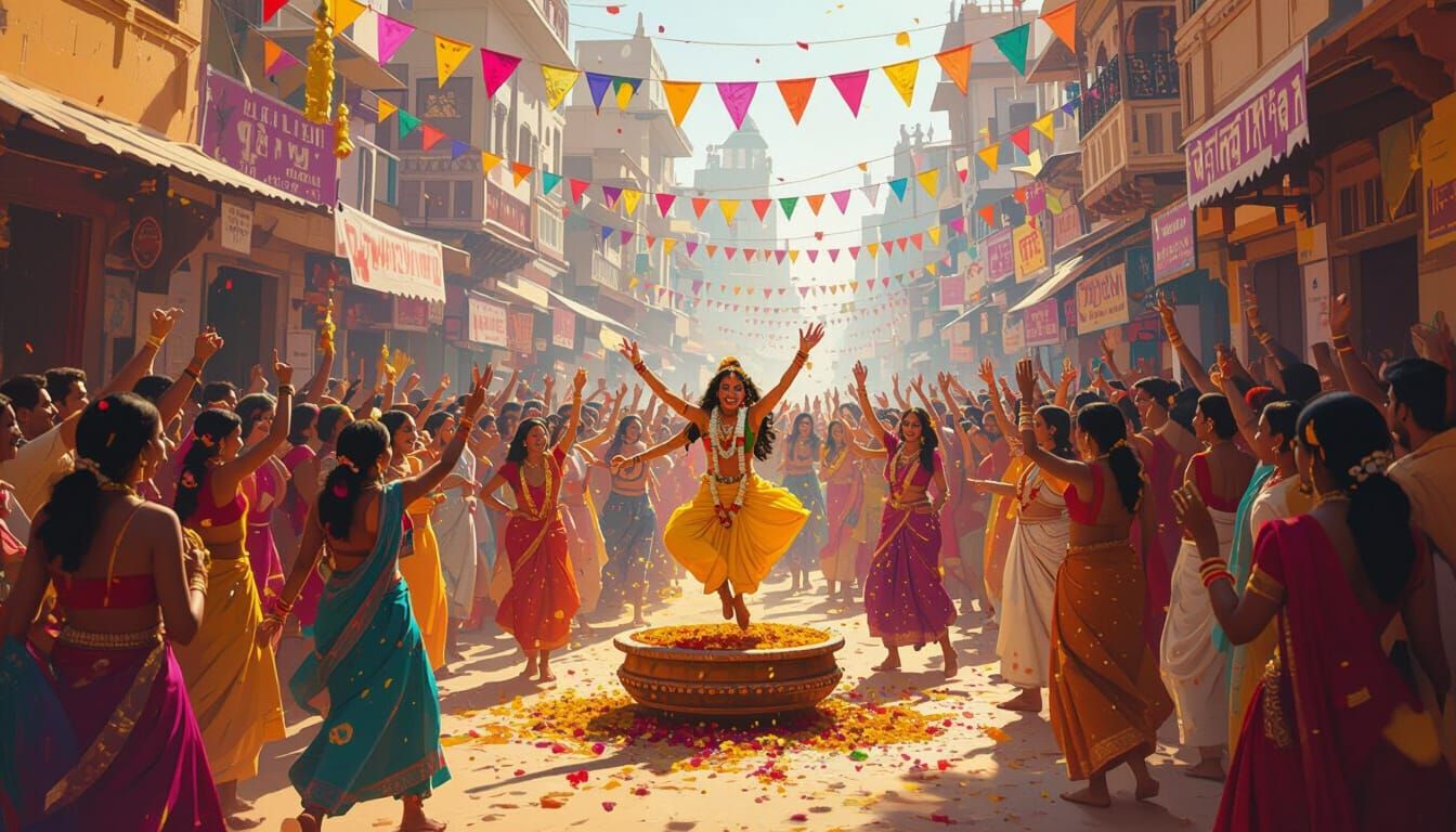Dahi Handi Festival Celebration as Digital Concept Art