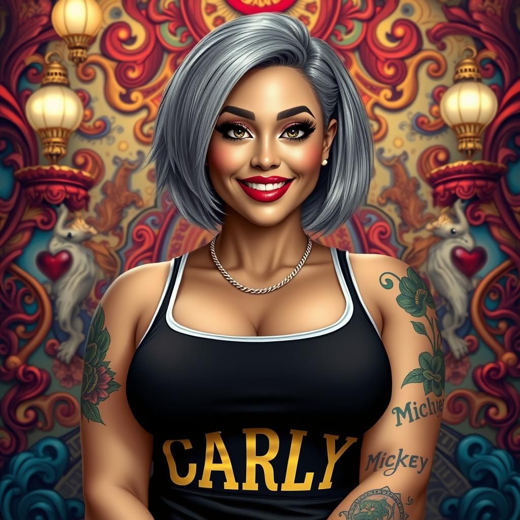 Curvy Woman with Bobcut and 'CARLY' Tank Top