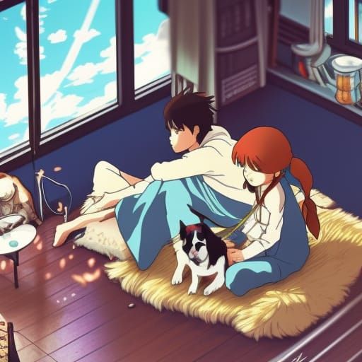 Cozy Coffee Moment: Ghibli-Style Anime Scene