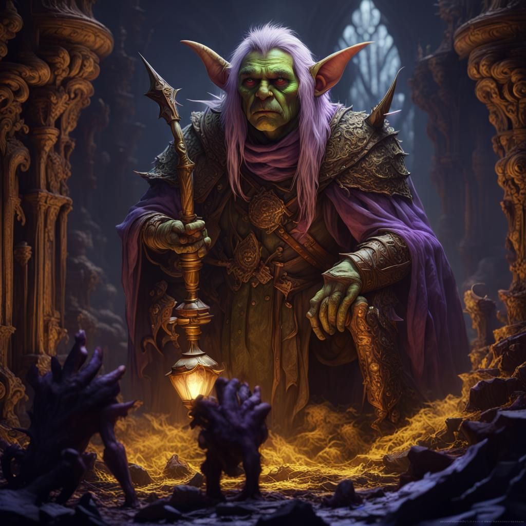 Goblin King on the Great Hunt: Dark Fantasy Art