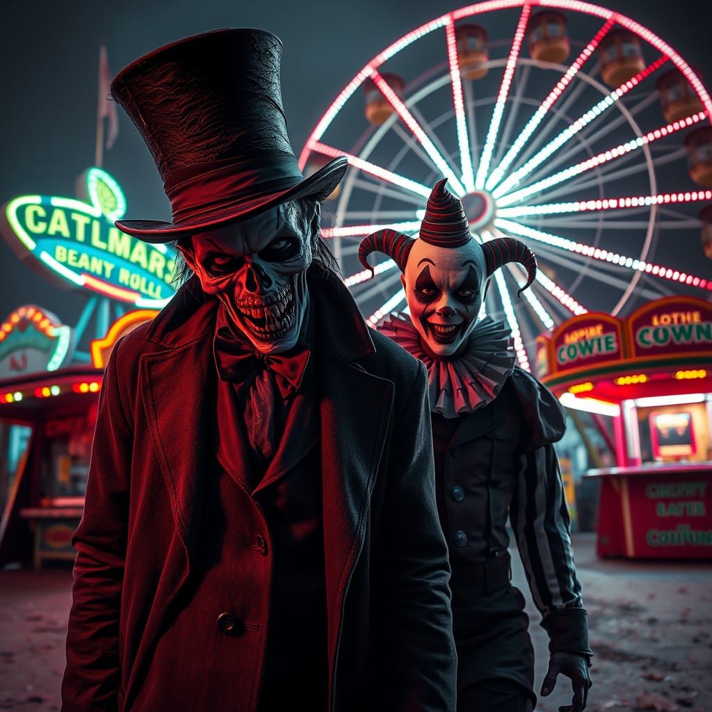 Horror Carnival: Zombie Magician and Vampire Clown