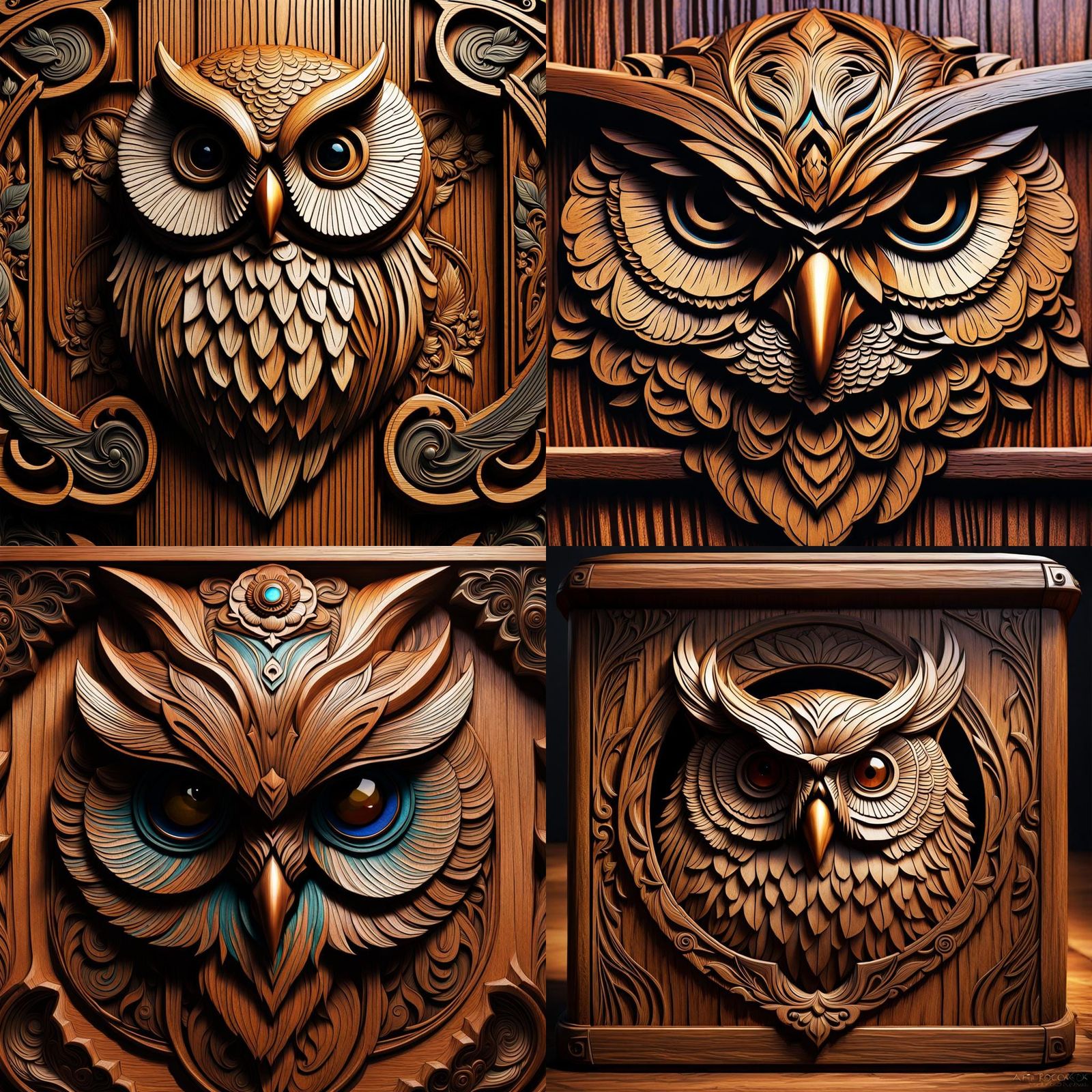 Owl Carved Out Of Wood