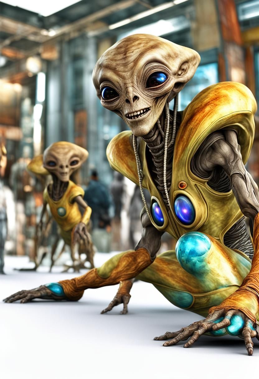 Photorealistic Aliens in Exotic Fashion: Hyperrealistic 8K