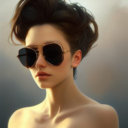 Detailed Portrait of Person Wearing Sunglasses
