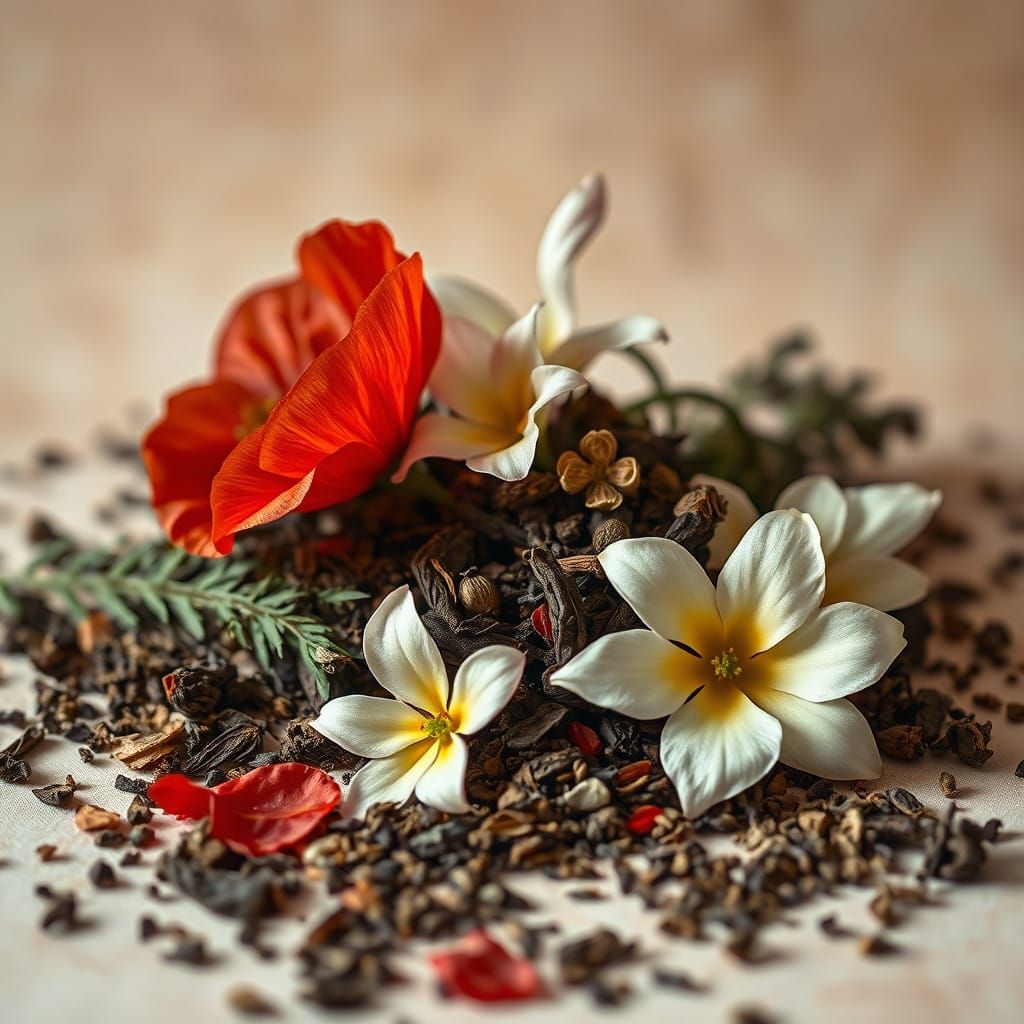 Tobacco, Poppies, and Vanilla in Warm, Golden Light