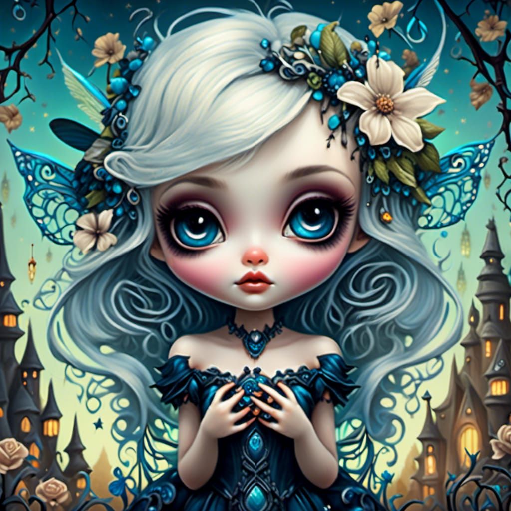 Gothic Fairy Doll in Dark Fantasy Style
