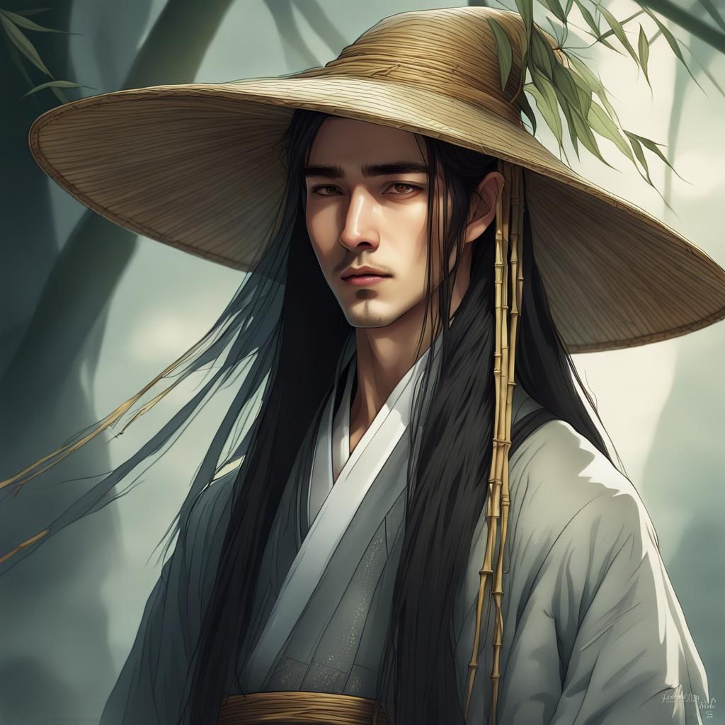 Ethereal Man in Veil: Fantasy Concept Art