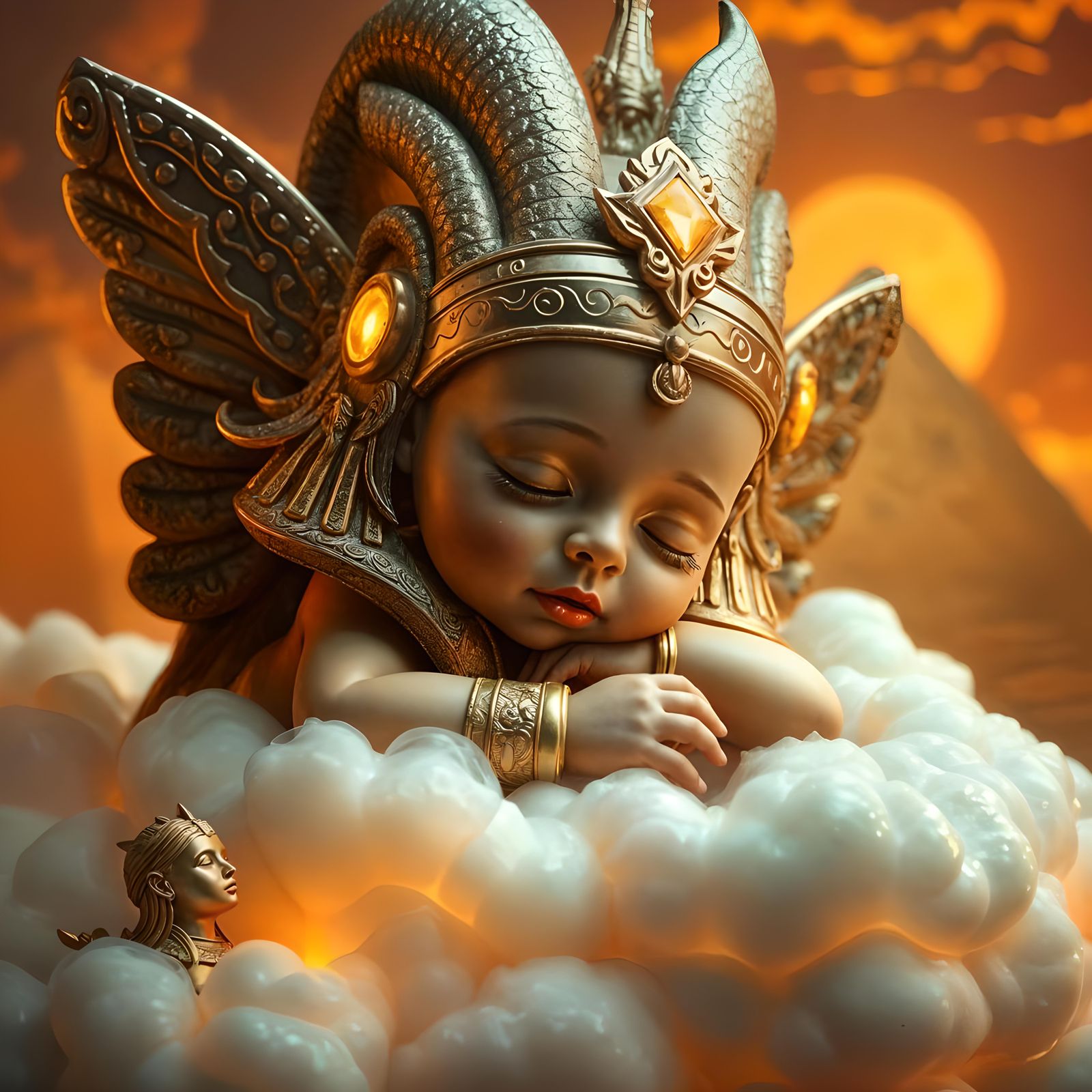 Hyperrealistic 3D Baby Fairy in Rococo Style
