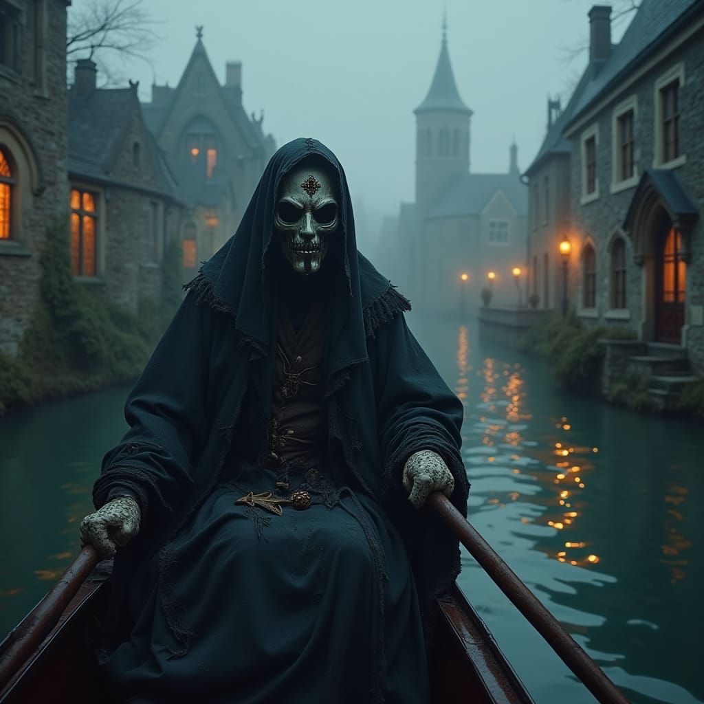 Gothic Plague Priest in Graveyard Canals